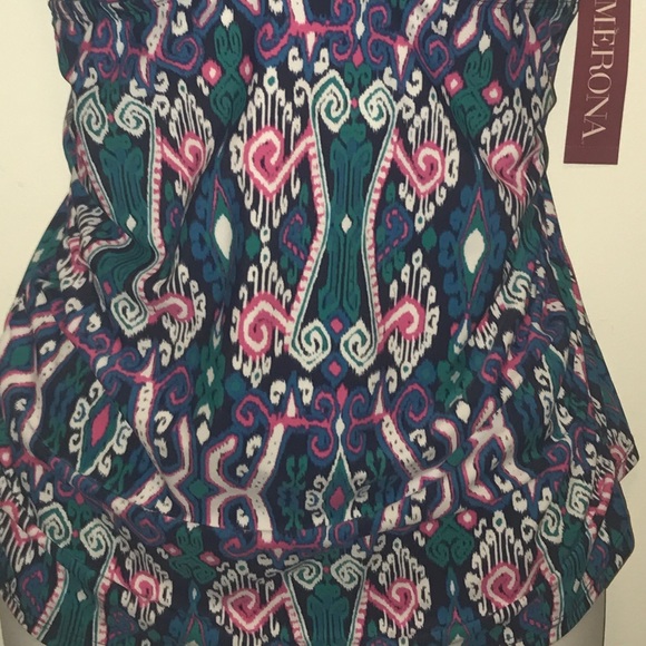 NWT Merona Strappy Back Tankini Top size Small - Picture 4 of 8